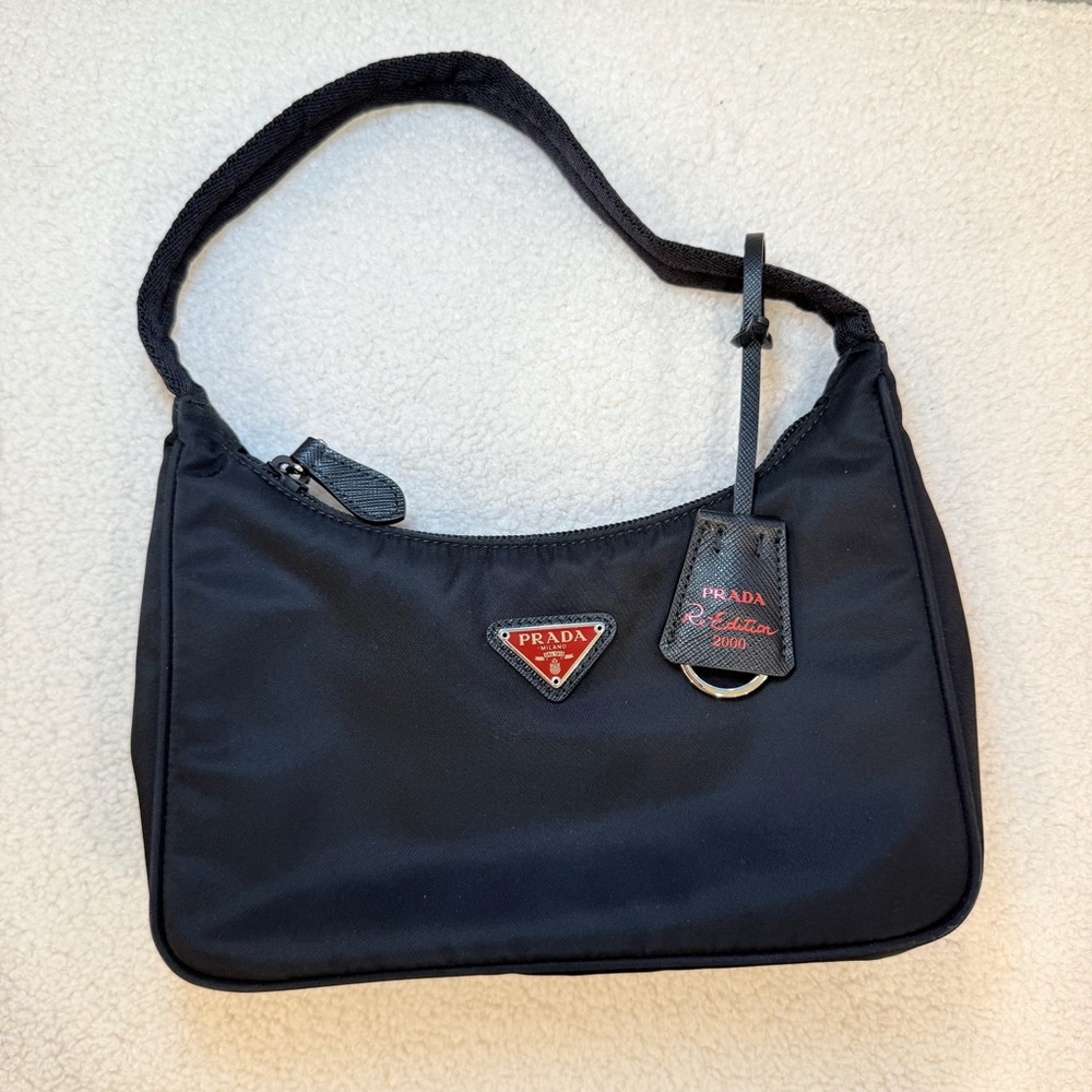Prada Re-Edition 2000 Nylon Saffiano Leather Hangbag